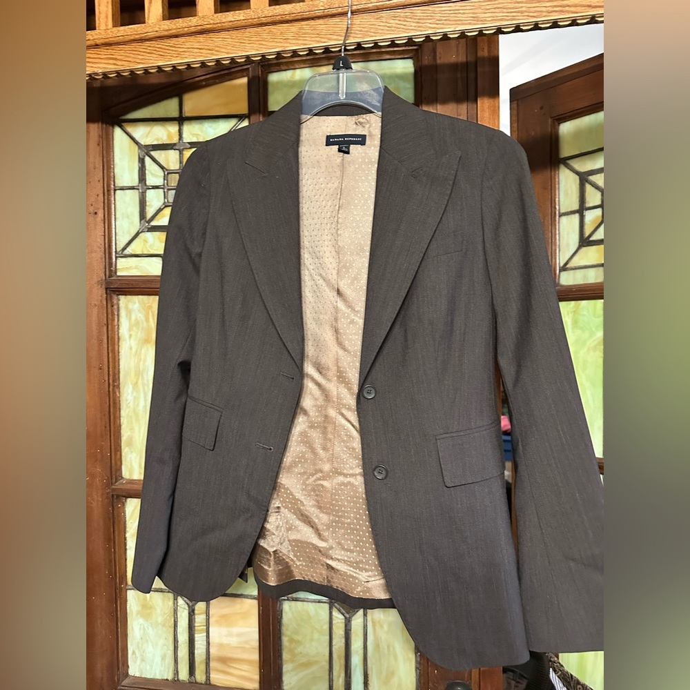 Banana Republic Dark Brown Blazer w/Stretch Made in Turkey